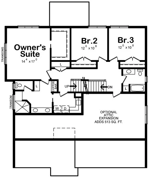 Second Floor Plan for House Plan #159452