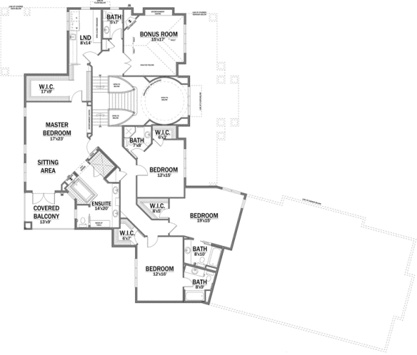 Second Floor Plan for House Plan #553744