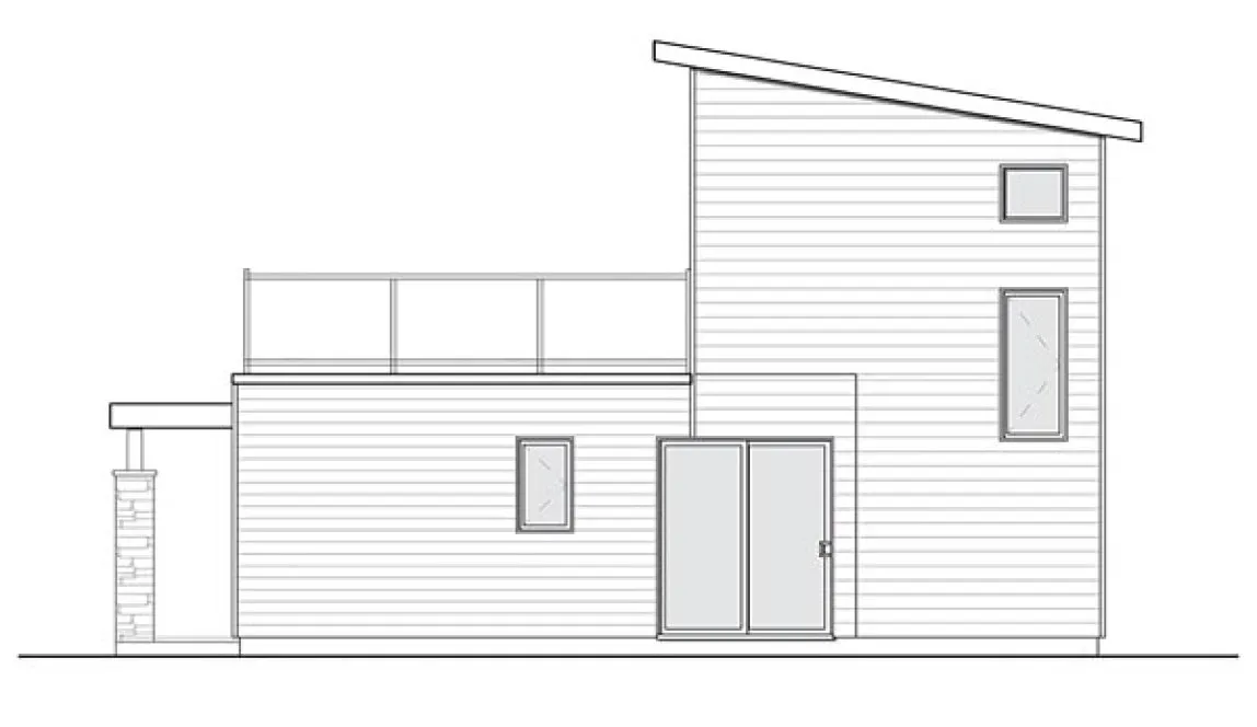 Rear Elevation for House Plan #143071