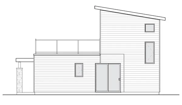 Rear Elevation for House Plan #143071