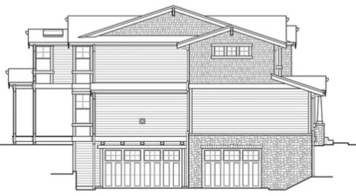 Left Elevation for House Plan #330144
