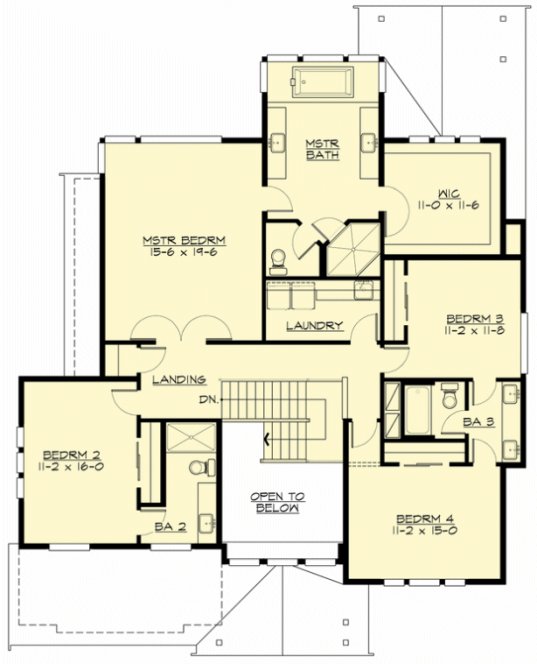 Second Floor Plan for House Plan #330144