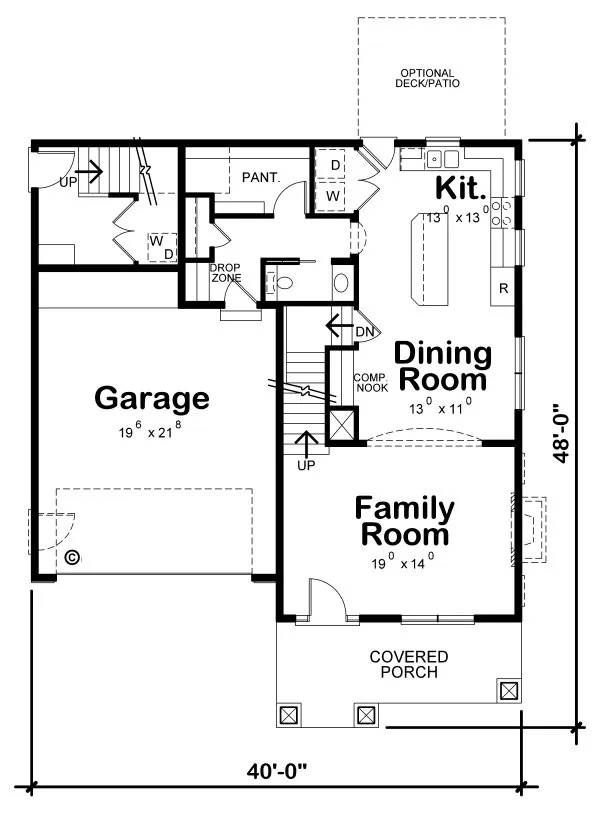Main Floor Plan for House Plan #156052