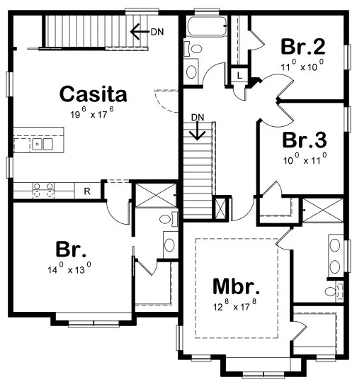 Second Floor Plan for House Plan #156052