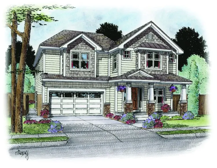 Full Rendering for House Plan #156052