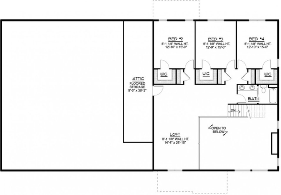 Second Floor Plan for House Plan #756863