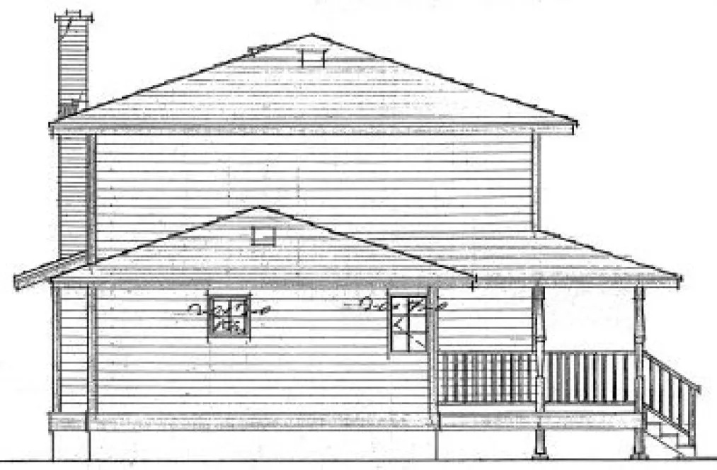 Left Elevation for House Plan #222159