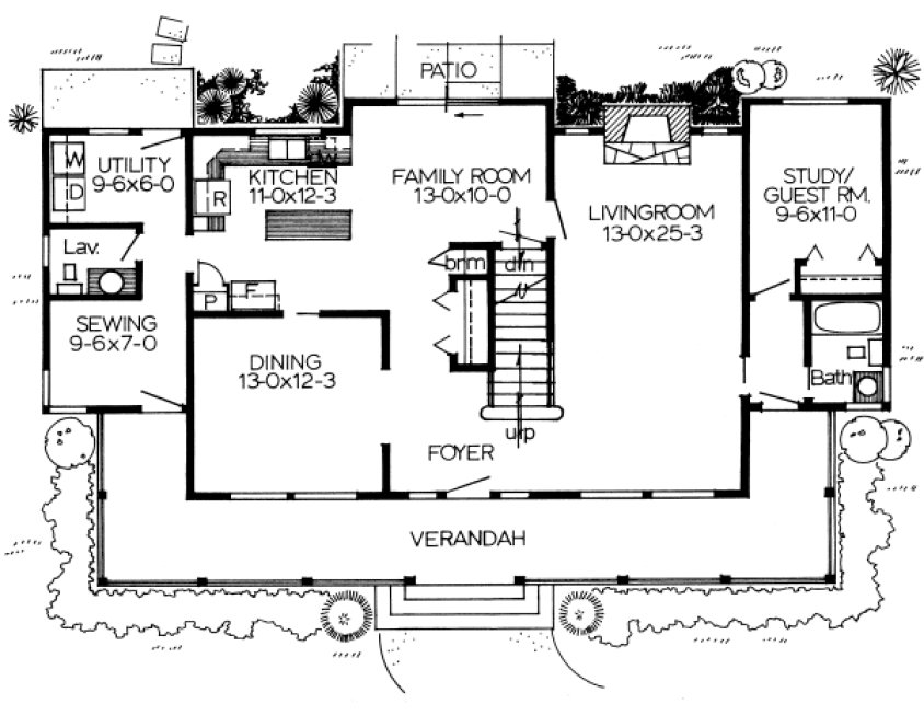 Main Floor Plan for House Plan #222159