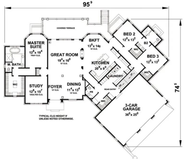 Main Floor Plan for House Plan #152493