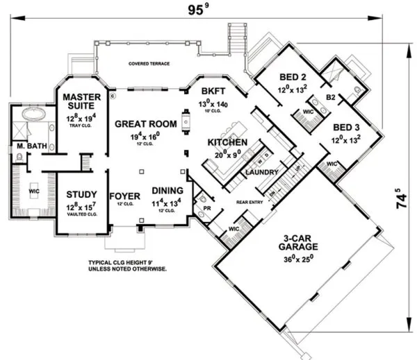 Main Floor Plan for House Plan #152493