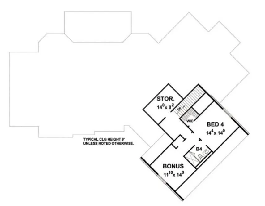 Second Floor Plan for House Plan #152493