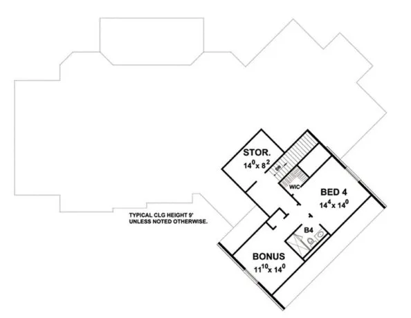 Second Floor Plan for House Plan #152493