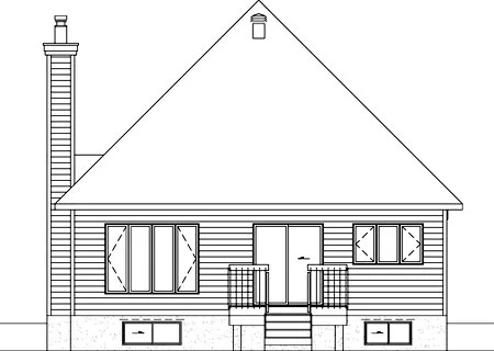 Rear Elevation for House Plan #173501