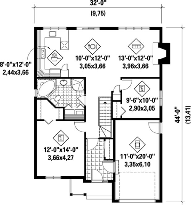 Main Floor Plan for House Plan #173501