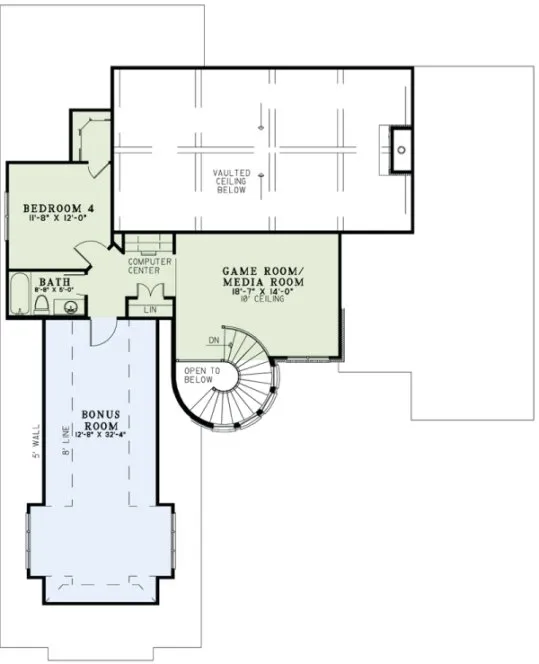 Second Floor Plan for House Plan #314803