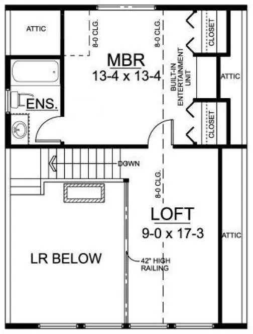 Second Floor Plan for House Plan #207011