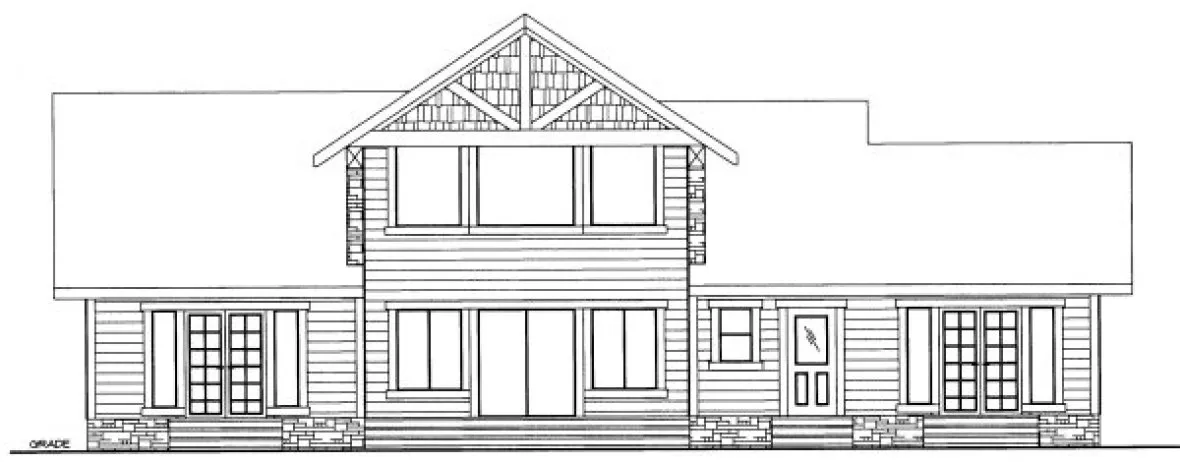 Rear Elevation for House Plan #451612