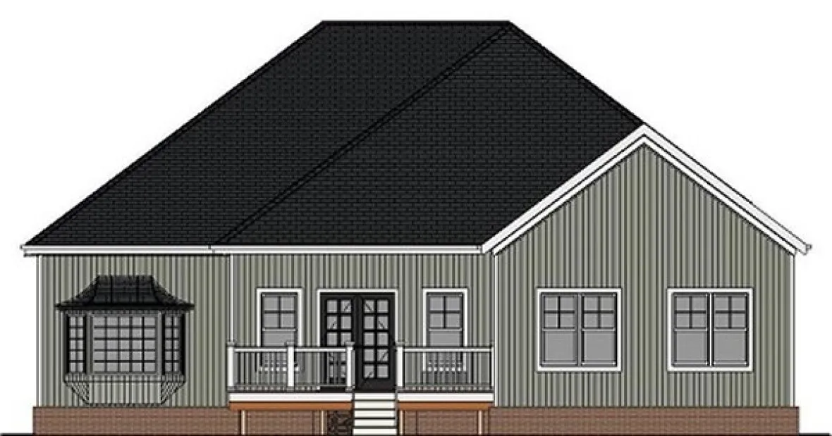 Rear Elevation for House Plan #725112