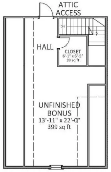 Attic Plan for House Plan #725622