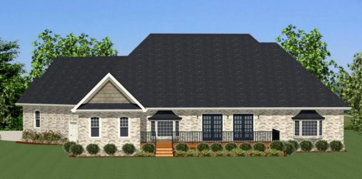 Rear Elevation for House Plan #728452