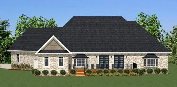 Rear Elevation for House Plan #728452
