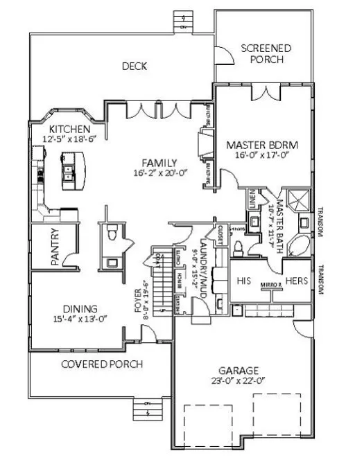 Main Floor Plan for House Plan #722262