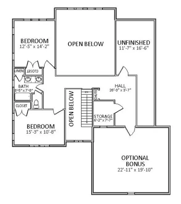 Second Floor Plan for House Plan #722262
