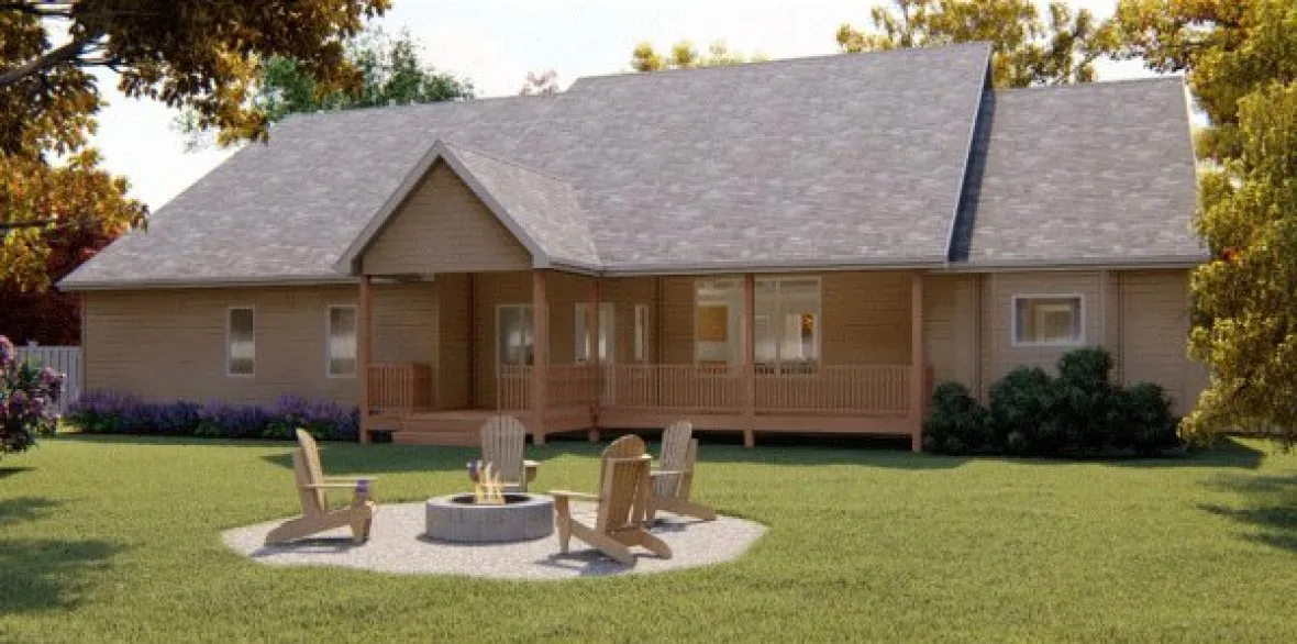 Rear Elevation for House Plan #702742