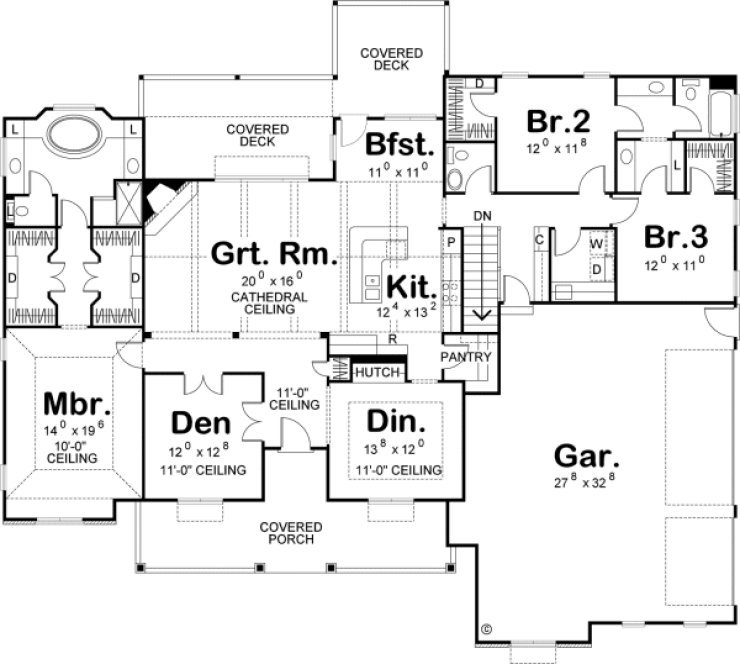 Main Floor Plan for House Plan #702742