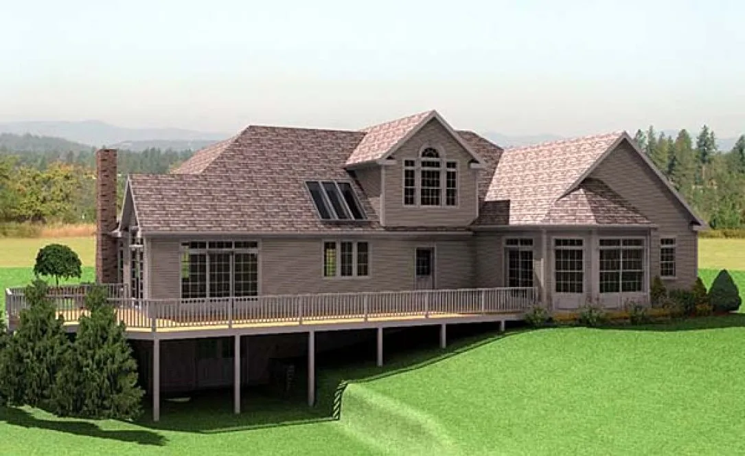 Rear Elevation for House Plan #734962