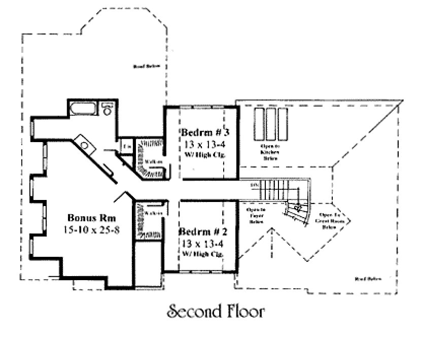 Second Floor Plan for House Plan #734962