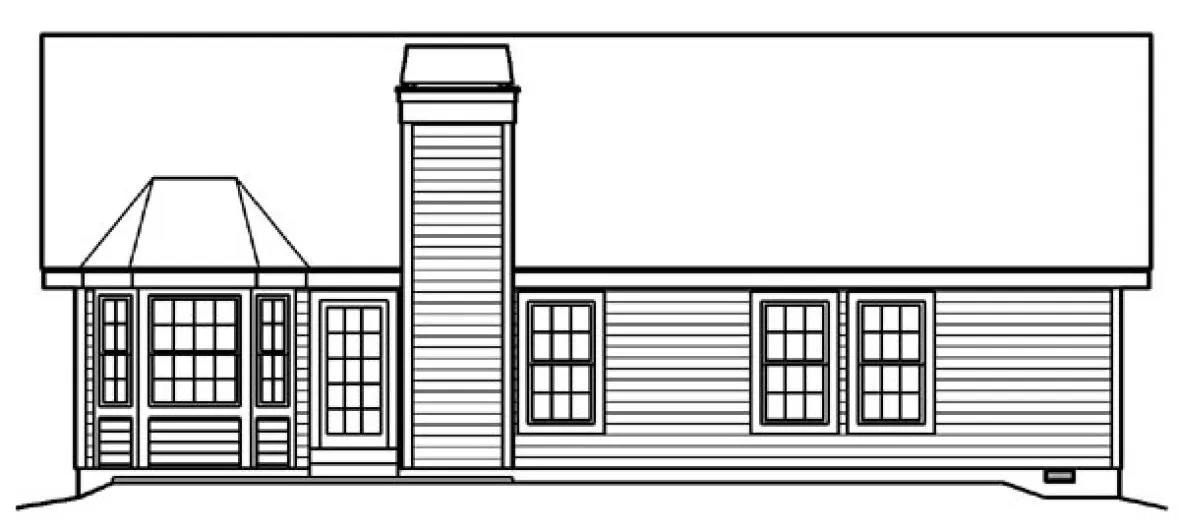 Rear Elevation for House Plan #639151