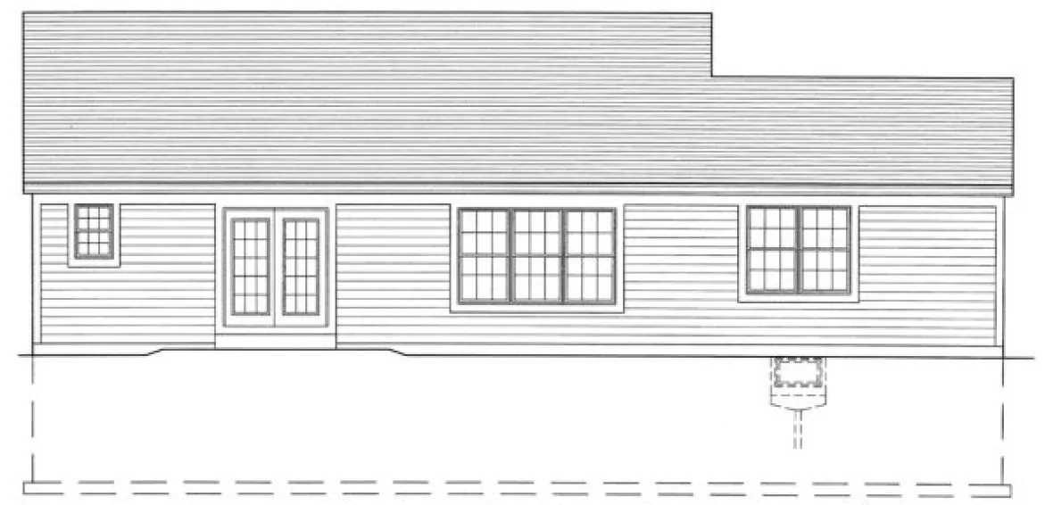 Rear Elevation for House Plan #539651
