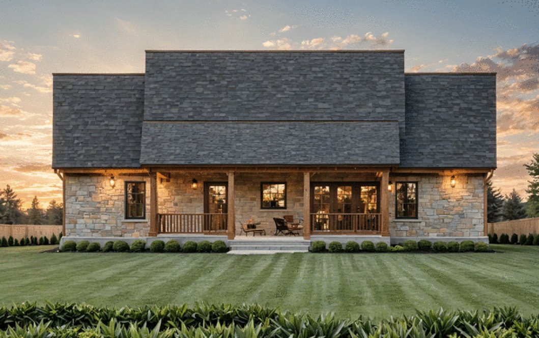 Rear Elevation for House Plan #210781