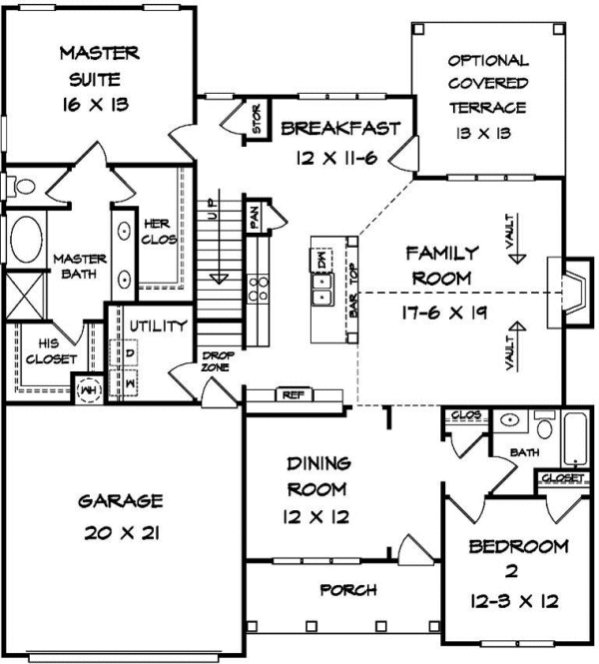Main Floor Plan for House Plan #711922