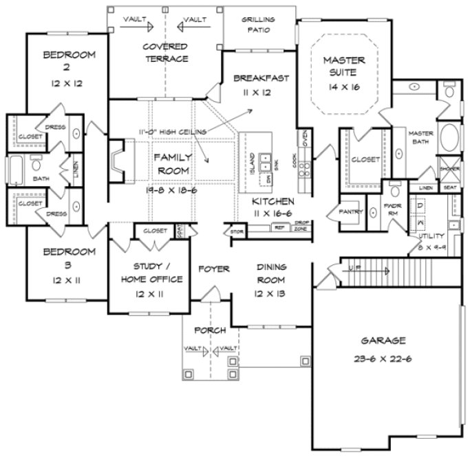 Main Floor Plan for House Plan #715342