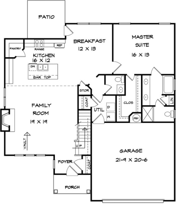 Main Floor Plan for House Plan #711512