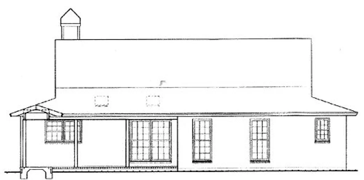 Rear Elevation for House Plan #110551