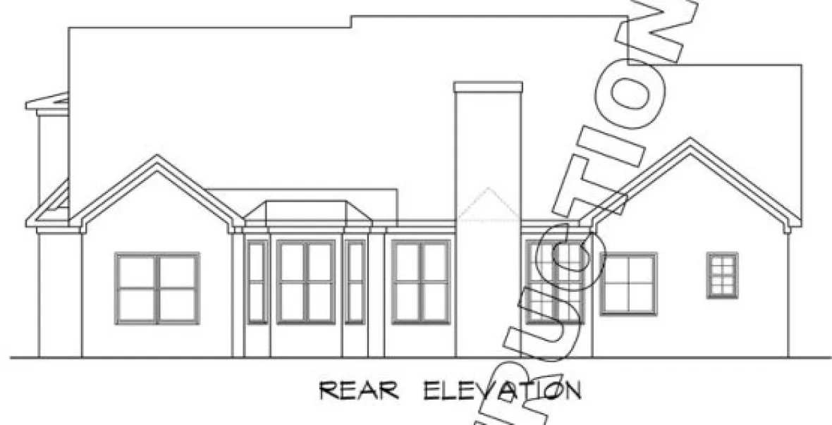 Rear Elevation for House Plan #713671