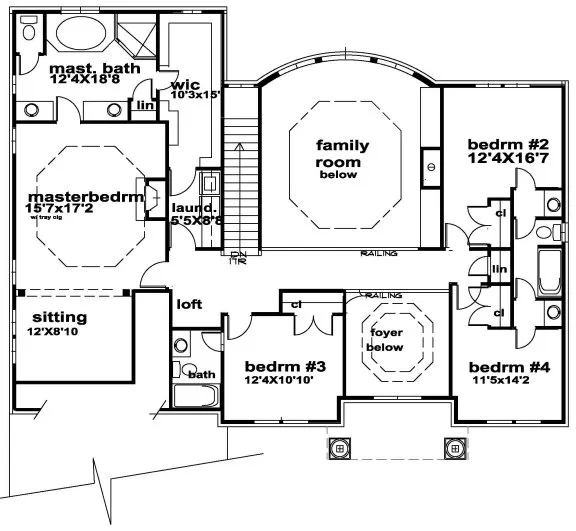 Second Floor Plan for House Plan #396953