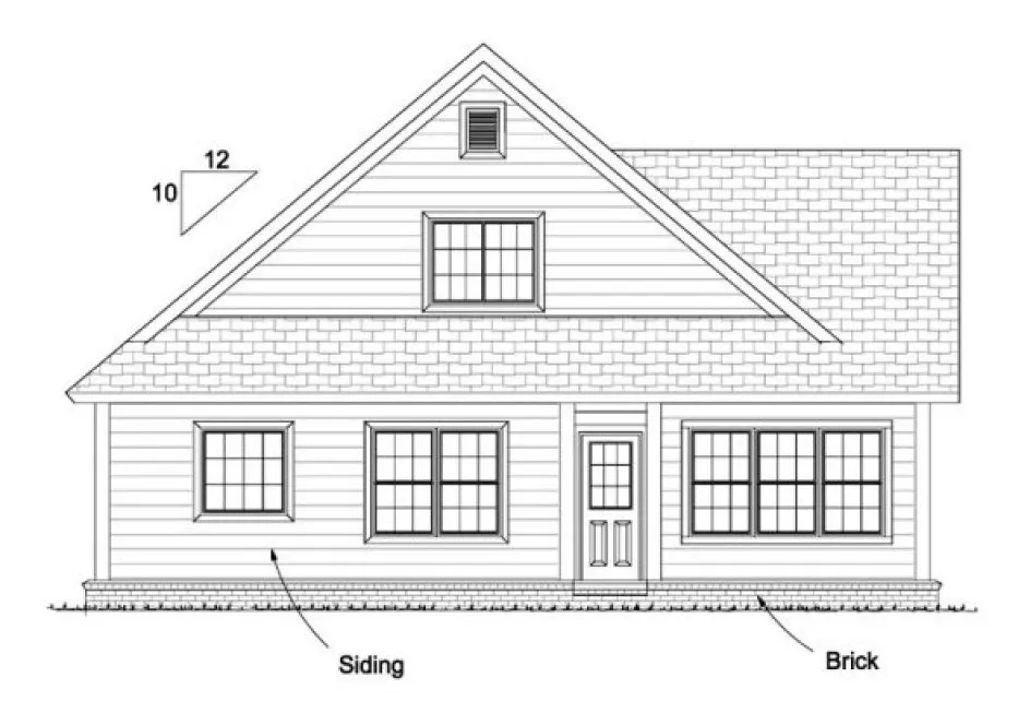 Rear Elevation for House Plan #240271