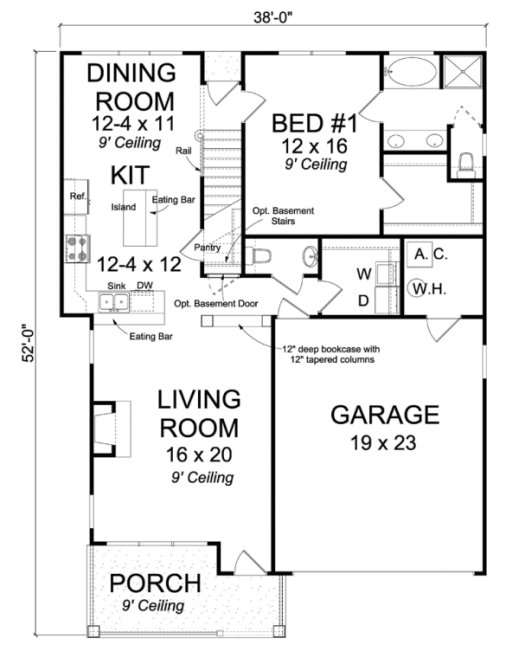 Main Floor Plan for House Plan #240271