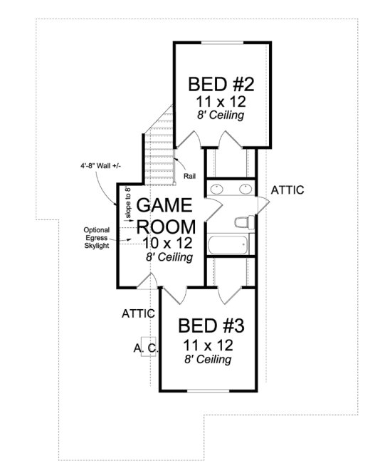Second Floor Plan for House Plan #240271