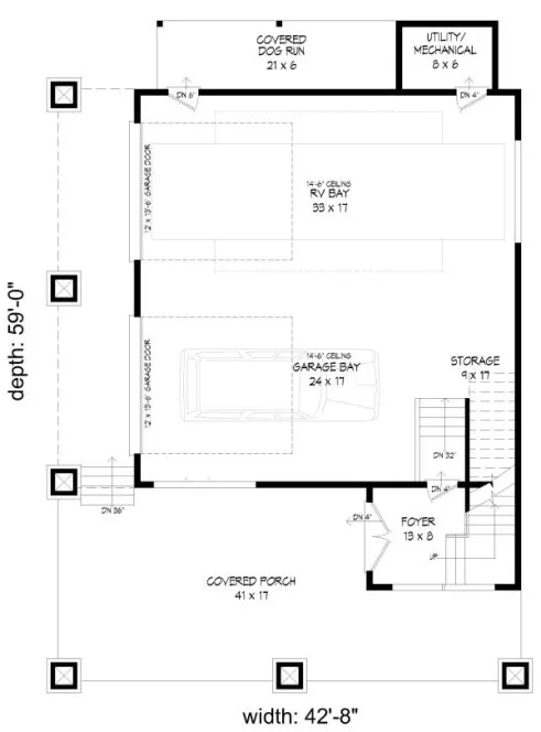 Main Floor Plan for House Plan #696824