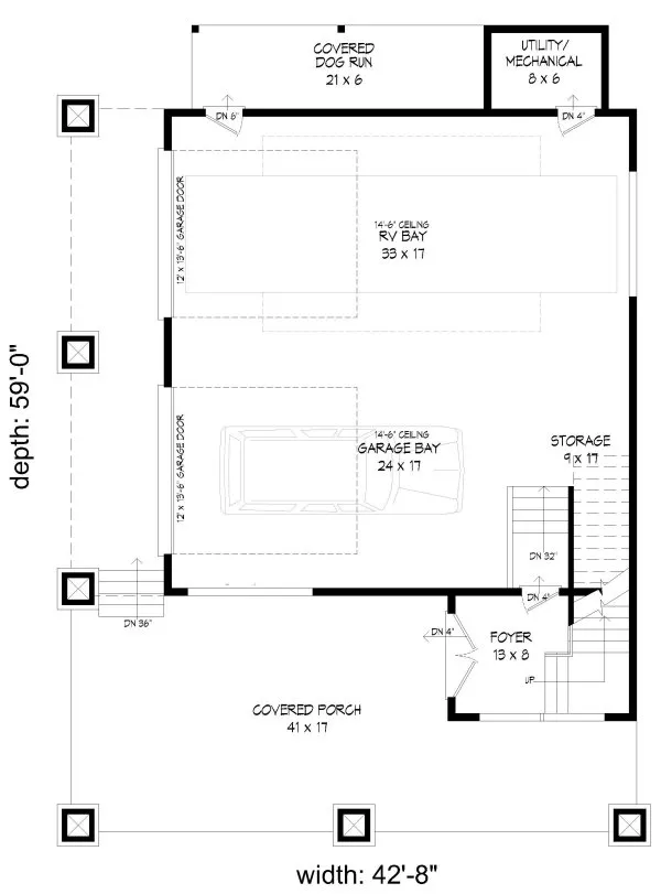Main Floor Plan for House Plan #696824