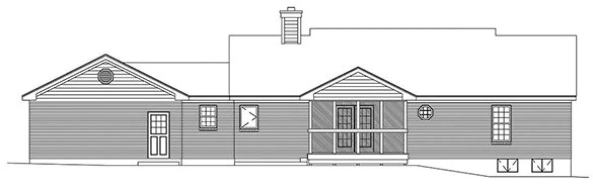 Rear Elevation for House Plan #634761
