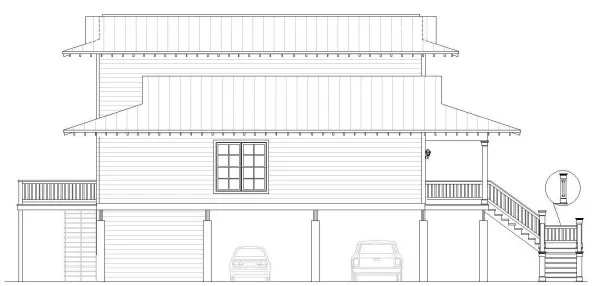 Left Elevation for House Plan #690002