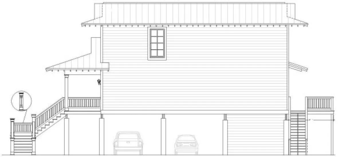 Right Elevation for House Plan #690002