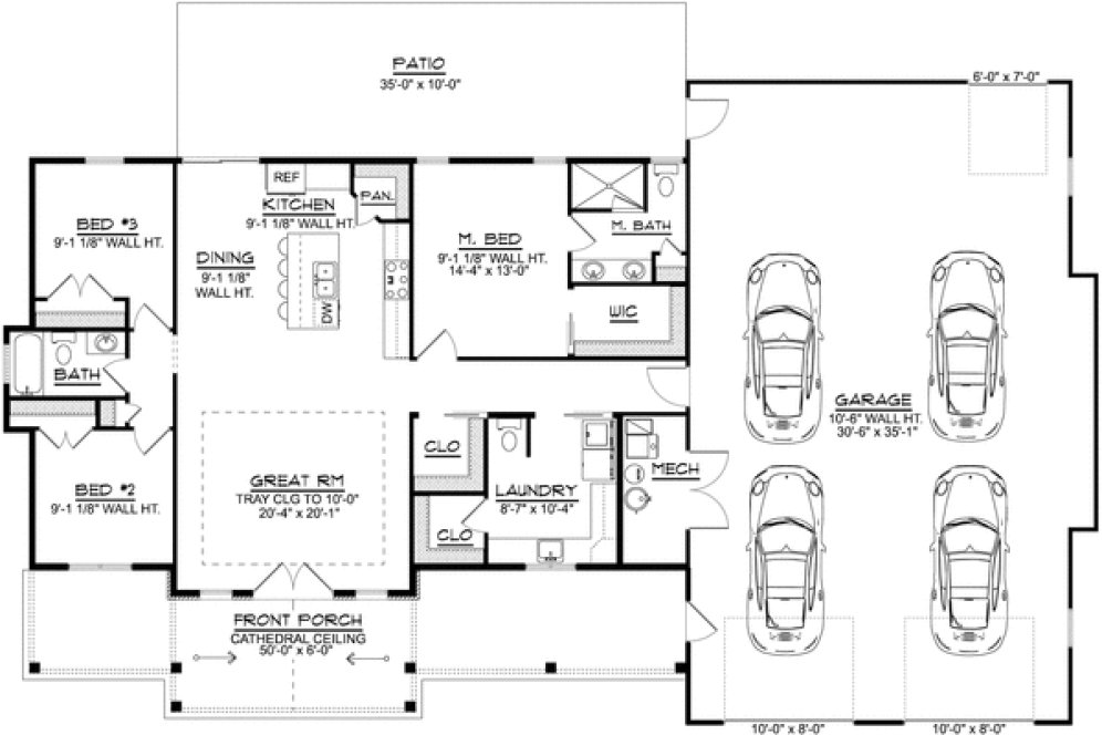 Main Floor Plan for House Plan #753361