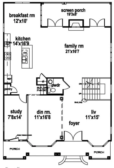 Main Floor Plan for House Plan #396282